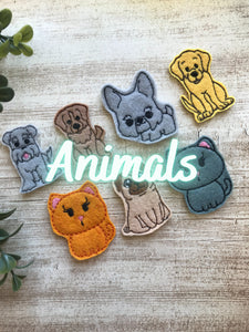 Animals, Cats, Dogs Embroidered Felties