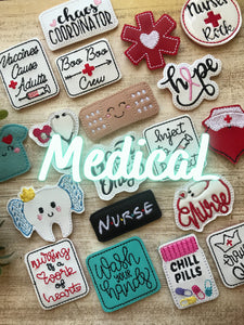 Medical, Dentistry, Hospital, Embroidered Felties
