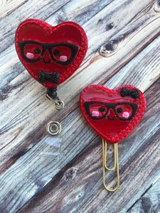 Valentine Red Heart w/Glasses