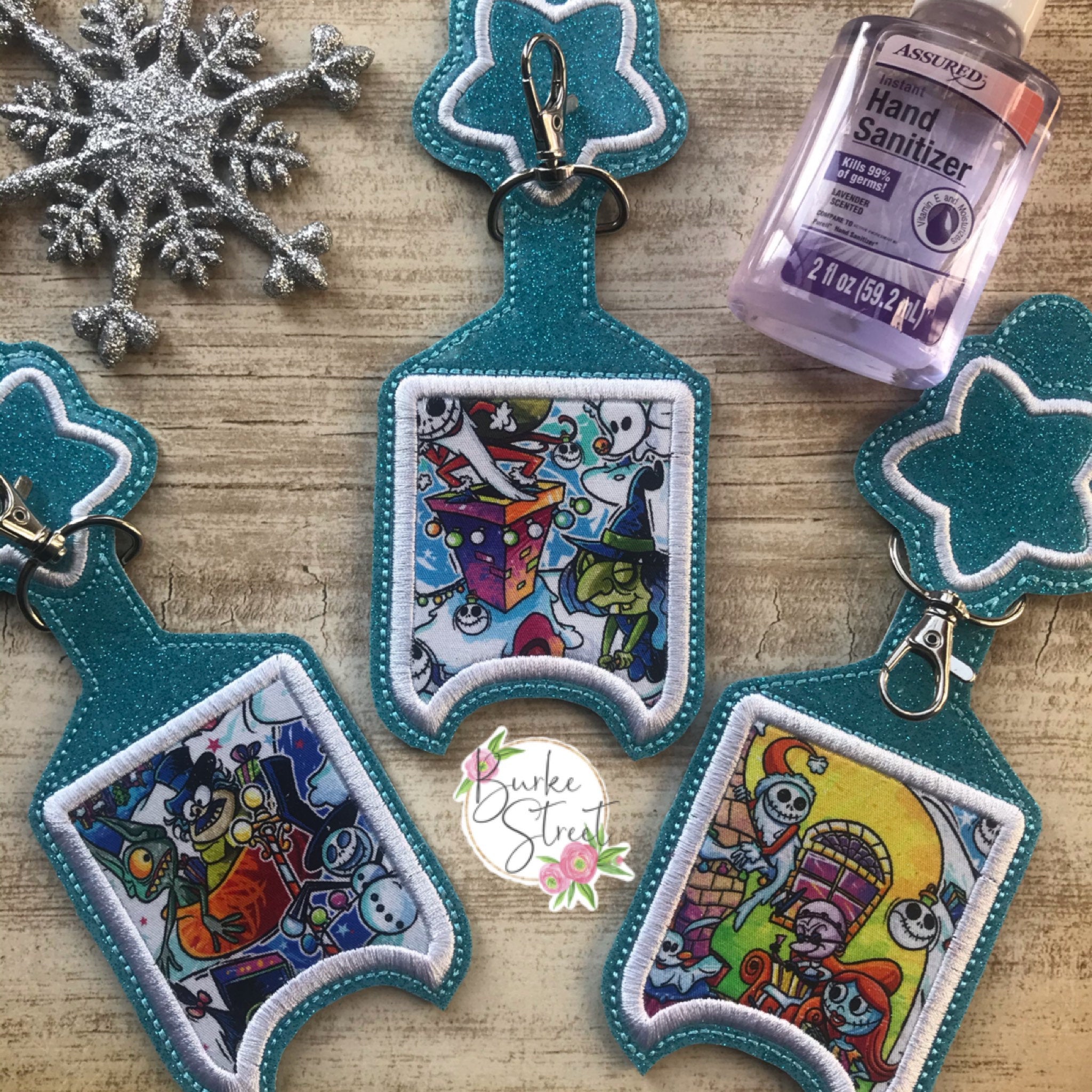 Jak and Sally Glitter Vinyl - Sanitizer Holder 2oz