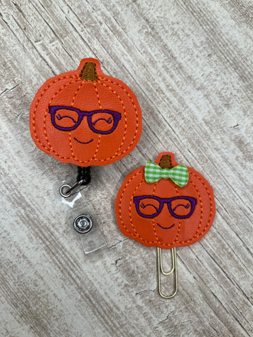 Smiling Pumpkin with Glasses